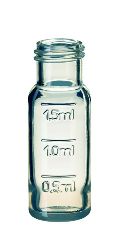 Picture of 1.5 ml clear PP Short Thread Vial, filing lines, slightly concave shaped bottom